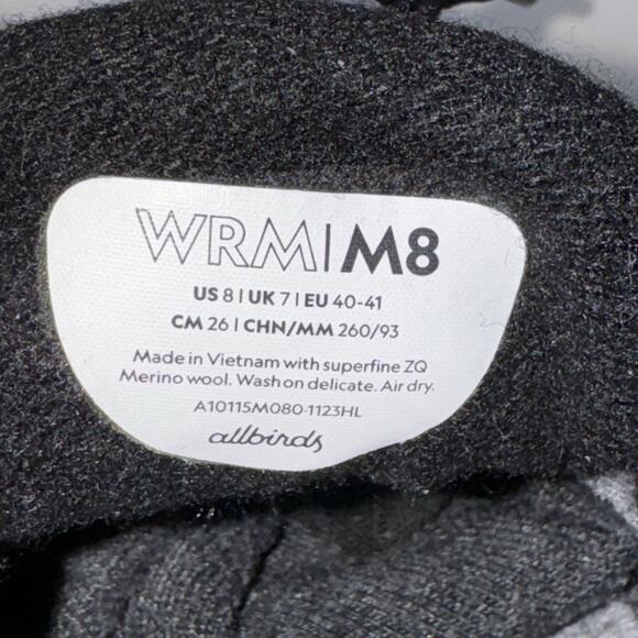 Allbirds Merino Wool Mizzel’s Runners Men's Shoes Black Laced Size 8 Comfort - Picture 3 of 7